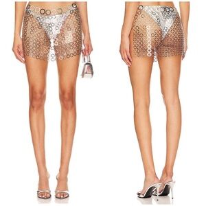 H:ours Sylvie Mini Skirt in Silver Size M